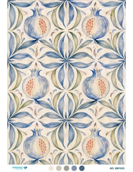 BM1055 Diamond Büyük Boy Pirinç Dekopaj Kağıdı 42x60cm