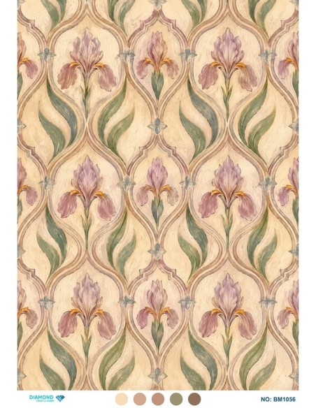 BM1056 Diamond Büyük Boy Pirinç Dekopaj Kağıdı 42x60cm