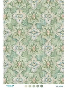 BM1057 Diamond Büyük Boy Pirinç Dekopaj Kağıdı 42x60cm