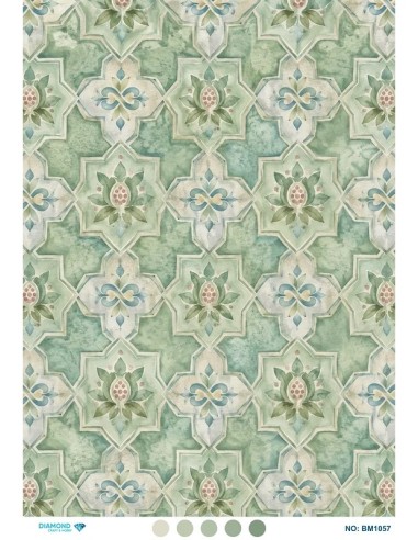 BM1057 Diamond Büyük Boy Pirinç Dekopaj Kağıdı 42x60cm