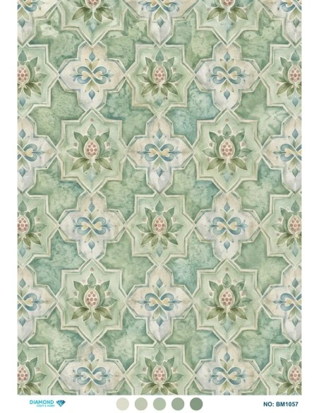 BM1057 Diamond Büyük Boy Pirinç Dekopaj Kağıdı 42x60cm