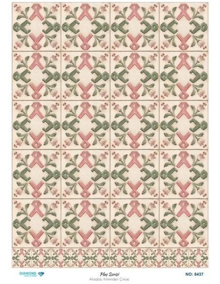8437 Diamond Pirinç Dekopaj Kağıdı Plus Serisi 30x42cm