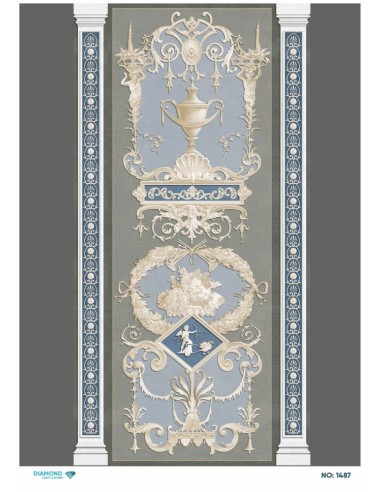 1487 Diamond Pirinç Dekopaj Kağıdı 30x42cm