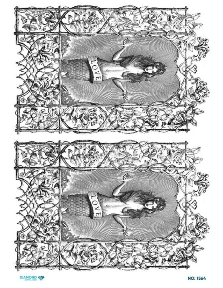 1564 Diamond Pirinç Dekopaj Kağıdı 30x42cm