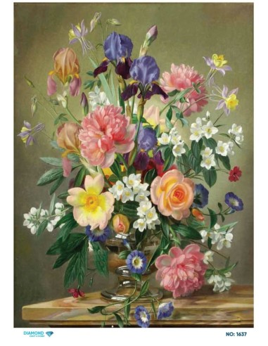 1637 Diamond Pirinç Dekopaj Kağıdı 30x42cm